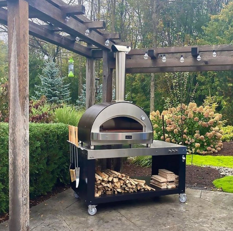 Pizza Ovens R Us Alfa 4 Pizze Wood Fired Stainless Steel Benchtop Oven Italian Made