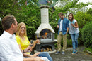 Buschbeck Rondo Outdoor Pizza used as fireplace while people chatting