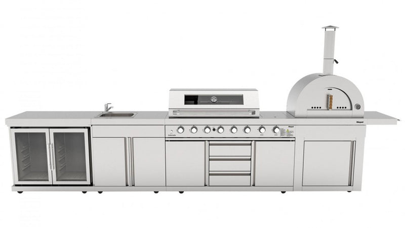 Masport Ambassador 6-Burner Outdoor Kitchen with Wood Fired Pizza Oven