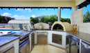 RUS-100 Wood Fired Pizza Oven (Plain Front) outside the kitchen