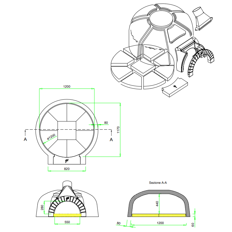 Valoriani GR120 Round Commercial Wood Fired Oven