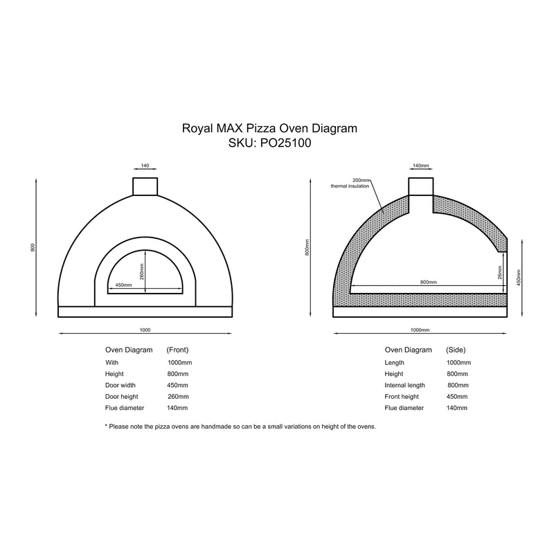 Royal Max Wood Fired Pizza Oven R US Xclusive Decor